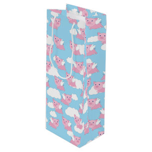 Bouteille Sac cadeau 1er anniversaire pour porc volant migno