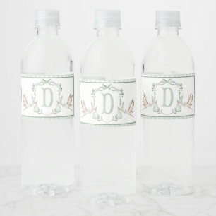 Bouteille verte Baby shower Étiquettes 