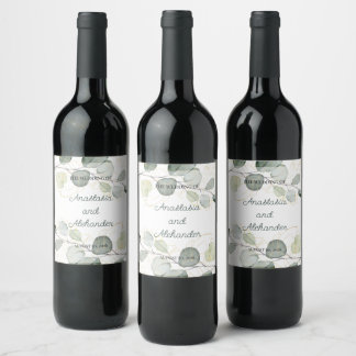 Bouteilles De Vin Étiquette personnalisée pour votre mariage.