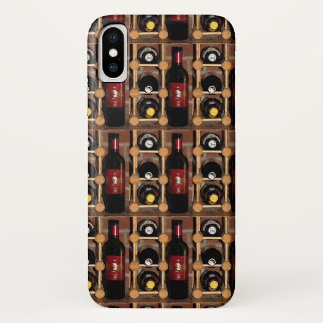 Bouteilles de vin rouge et noir en Coque Rack iPho (Dos)