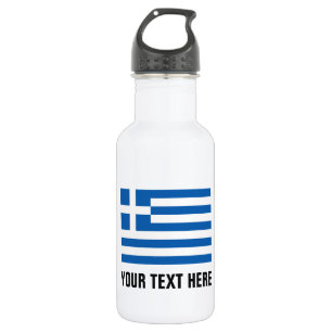 Bouteilles d'eau du drapeau grec personnalisées po