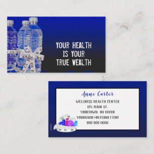 Bouteilles d'eau et Carte de visite de cuve de mes