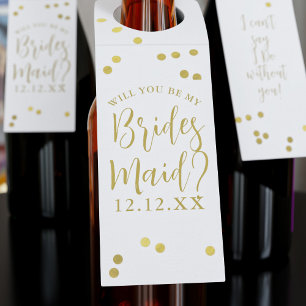 Bouteilles Étiquettes de bouteille en confettis dorés pour de