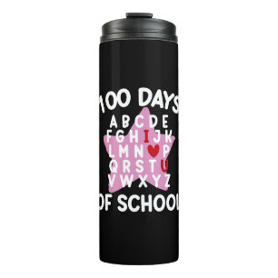 Bouteilles Isothermes 100 jours d'école Alphabet 100ème jour Enseignant