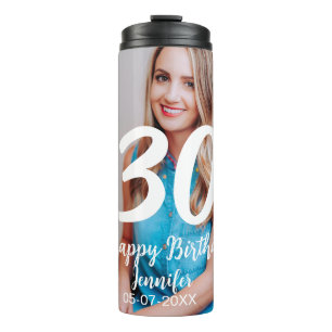 Bouteilles Isothermes 30e anniversaire ajouter nom date année photo blan