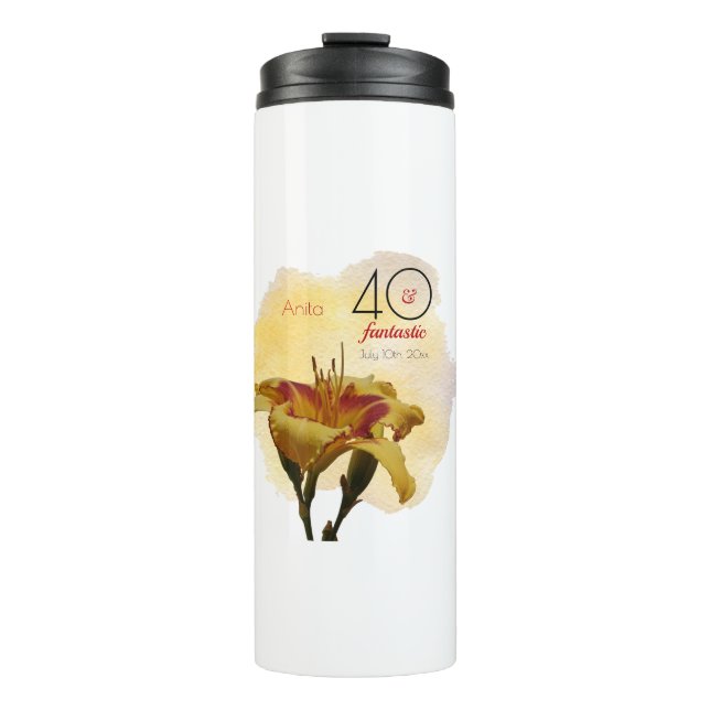 Bouteilles Isothermes 40 & Fantastique Anniversaire Jaune & Rouge (Devant)