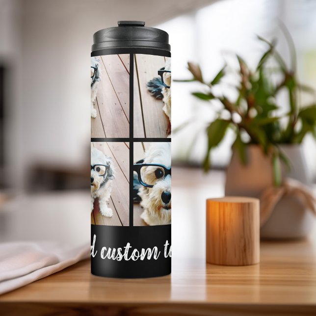 Bouteilles Isothermes 4 Collage de photos - vous pouvez changer la coule (Personalized bottle with photos and text)