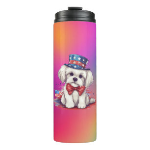 Bouteilles Isothermes 4 juillet Chien blanc mignon Chien-43568
