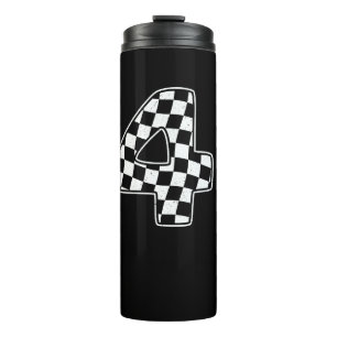 Bouteilles Isothermes 4e anniversaire À damiers numéro 4 Voiture Racing 
