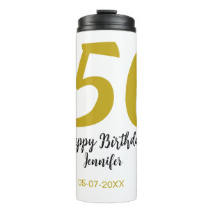 Bouteilles Isothermes 50e anniversaire ajouter nom date année noire modè