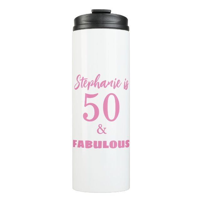 Bouteilles Isothermes 50th Birthday Name Monogram Gift Party Favor (Devant)