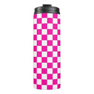 Bouteilles Isothermes à damiers rose et blanc