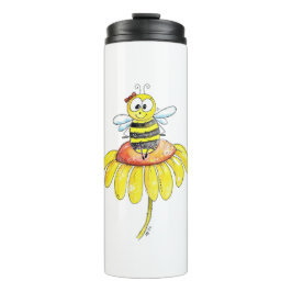 Bouteilles Isothermes Abeille blanche mignonne sur une fleur