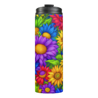 Bouteilles Isothermes Abstrait de marguerites arc-en-ciel #966 -