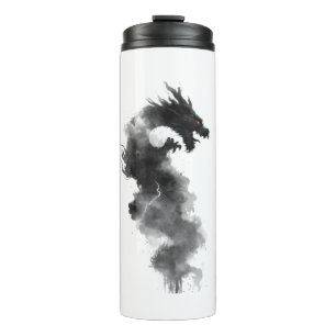 Bouteilles Isothermes Abstrait Encre Noire Fumée Dragon Fantastique Ther