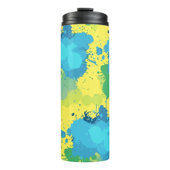 Bouteilles Isothermes Abstrait Jaune Turquoise Vert Peinture (Devant)