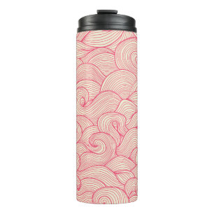 Bouteilles Isothermes Abstraits coups ondulés, motif vintage.