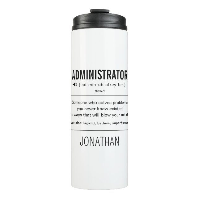 Bouteilles Isothermes Administrateur personnalisé amusant (Devant)