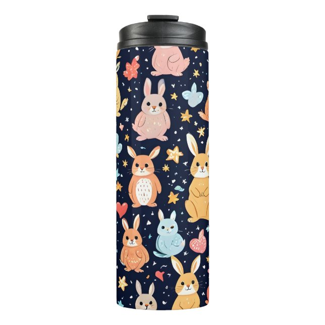 Bouteilles Isothermes Adorable Soft Pastel Baby Animal Pattern Thermal (Devant)
