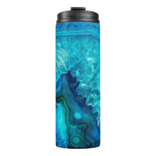 Bouteilles Isothermes Agate moderne en marbre bleu