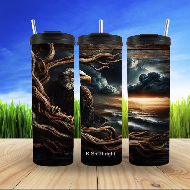 Bouteilles Isothermes Aigle au coucher du soleil sur la côte (Créateur téléchargé)