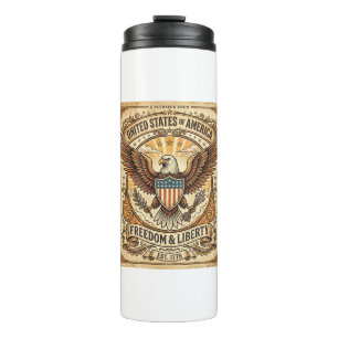 Bouteilles Isothermes Aigle chauve vintage patriotique en détresse