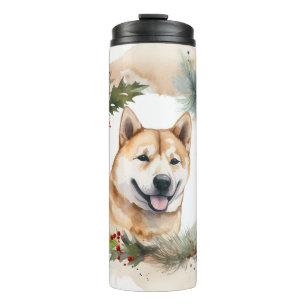 Bouteilles Isothermes Akita Christmas Wreath Festive Pup