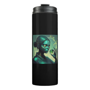 Bouteilles Isothermes Alien Lady détient un objet en verre transparent