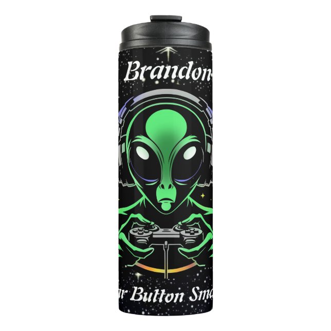 Bouteilles Isothermes Alien Lecture de jeux vidéo avec Arrière - plan ét (Devant)