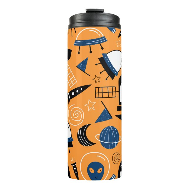 Bouteilles Isothermes Alien OVNI, vaisseaux spatiaux, motif pour enfants (Devant)