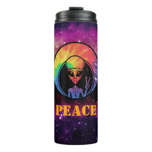 Bouteilles Isothermes Alien "Paix" Tie Dye Espace Tumbler Thermique