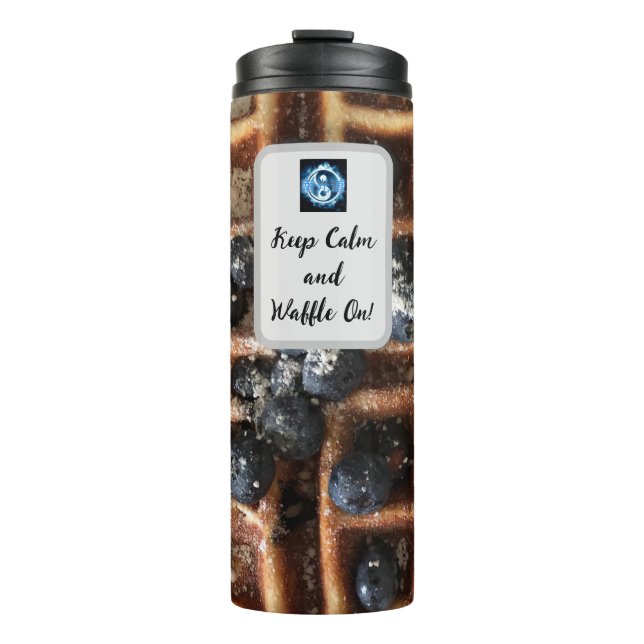 Bouteilles Isothermes Allez, gaufre ! Bleu éclair Reiki Tumbler thermiqu (Devant)