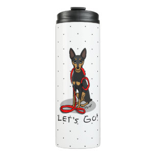 Bouteilles Isothermes Allons-y ! Promenade du Pinscher Nain (noir fauve