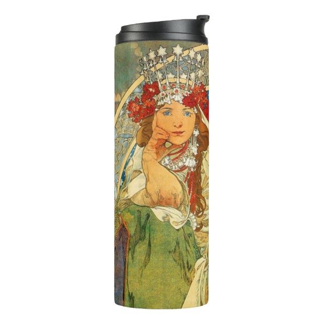 Bouteilles Isothermes Alphonse Mucha Art Nouveau Princesse Hyacinth (Tourné sur la gauche)