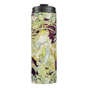 Bouteilles Isothermes Alphonse Mucha Femme au marguerite Art nouveau Art