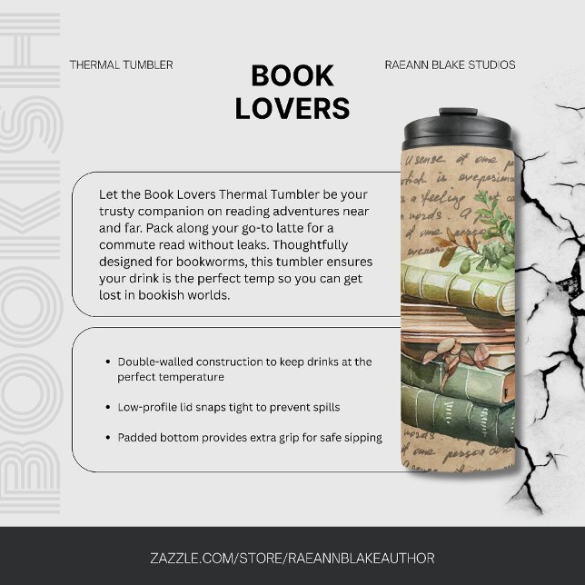 Bouteilles Isothermes Amateurs de livre Bookish Thermal Tumbler (Créateur téléchargé)