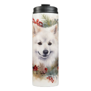 Bouteilles Isothermes American Eskimo Christmas Wreath Festive Pup