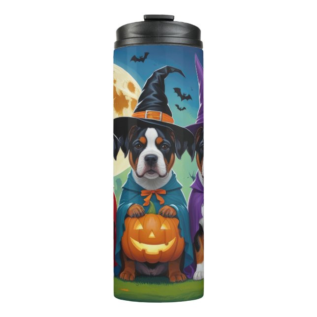 Bouteilles Isothermes American Staffordshire Chien Citrouille Halloween  (Devant)