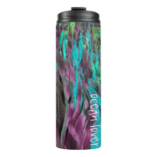 Bouteilles Isothermes Amoureux de l'océan Algue Eau Herbe Texte Turquois