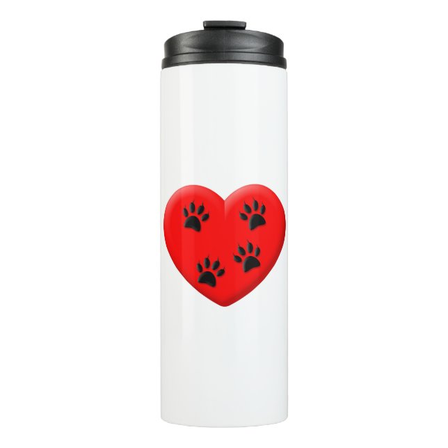 Bouteilles Isothermes Amoureux des chats Red Heart Et Paws (Devant)