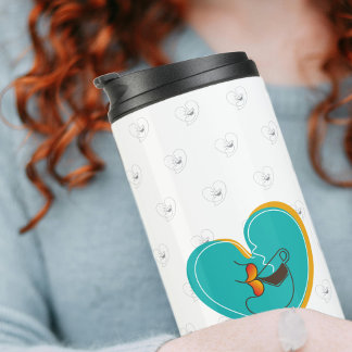 Bouteilles Isothermes Amoureux du café muackS-Texte modifiable