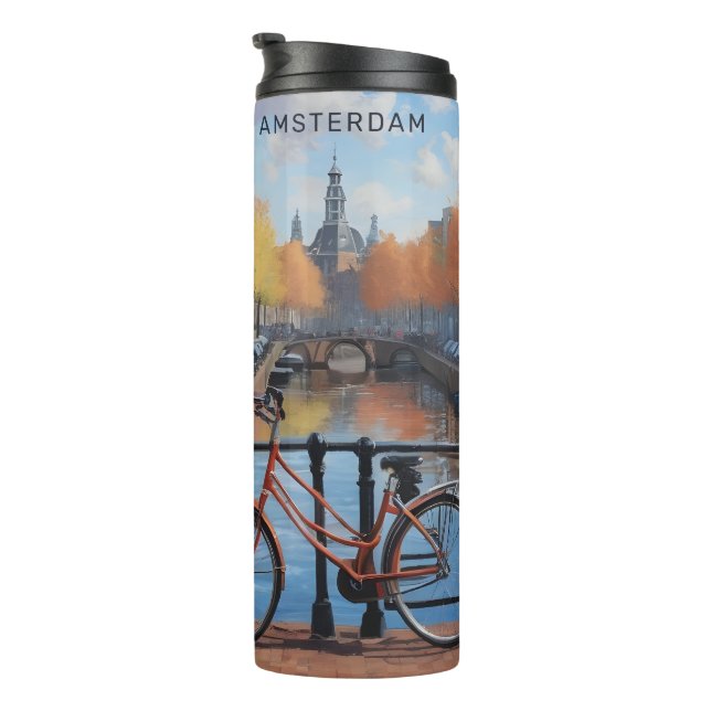 Bouteilles Isothermes Amsterdam de texte personnalisé (Tourné sur la droite)