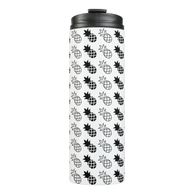 Bouteilles Isothermes ananas design noir et blanc (Devant)
