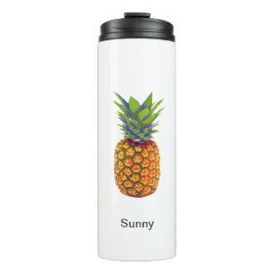 Bouteilles Isothermes Ananas personnalisé sur fond blanc