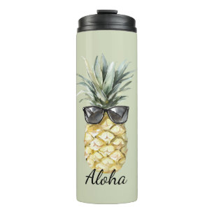 Bouteilles Isothermes Ananas Tropical Aloha avec Lunettes de Soleil