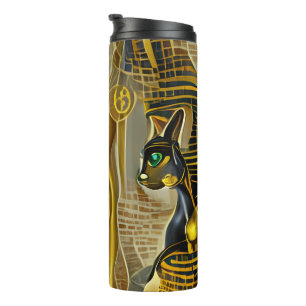 Bouteilles Isothermes Ancienne déesse de chat égyptienne Bastet AI Art