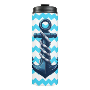 Bouteilles Isothermes Ancrage bleu avec vagues bleues