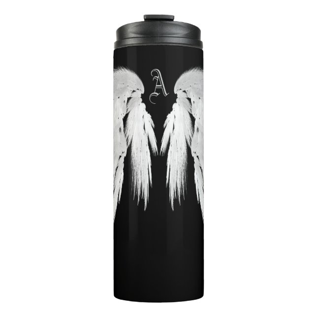 Bouteilles Isothermes ANGEL WINGS Black Custom Monogramme (Devant)