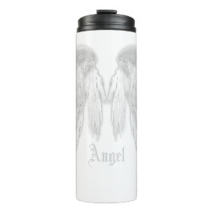 Bouteilles Isothermes ANGEL WINGS White Nom personnalisé