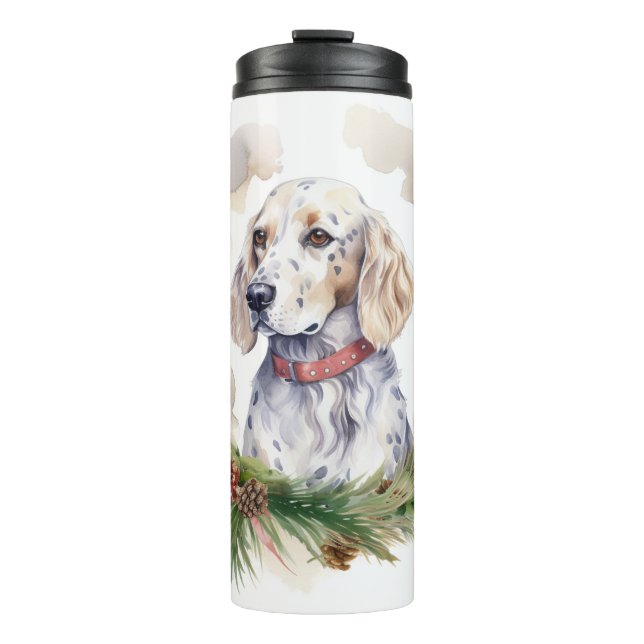 Bouteilles Isothermes Anglais Setter Christmas Wreath Festive Pup (Devant)